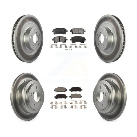 Front Rear Coated Disc Brake Rotors And Ceramic Pads Kit For 2002 Subaru Impreza WRX KGT-100921