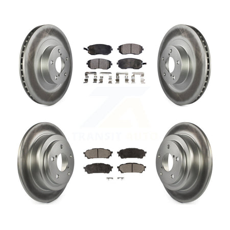 Front Rear Coated Disc Brake Rotors Ceramic Pad Kit For Subaru Forester Impreza Saab 9-2X KGT-100923