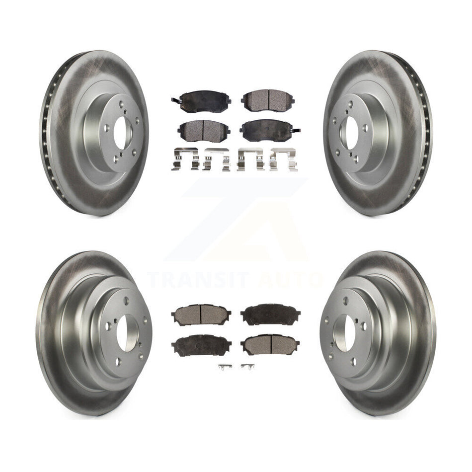 Front Rear Coated Disc Brake Rotors Ceramic Pad Kit For Subaru Forester Impreza Saab 9-2X KGT-100923