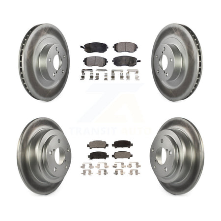 Front Rear Coated Disc Brake Rotors And Ceramic Pads Kit For 2003 Subaru Forester KGT-100924