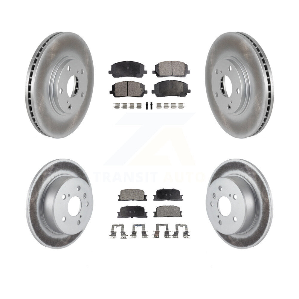 Front Rear Coated Disc Brake Rotors & Ceramic Pad Kit For 2001-2003 Toyota Highlander AWD KGT-100928