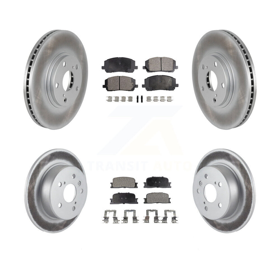 Front Rear Coated Disc Brake Rotors & Ceramic Pad Kit For 2001-2003 Toyota Highlander AWD KGT-100928