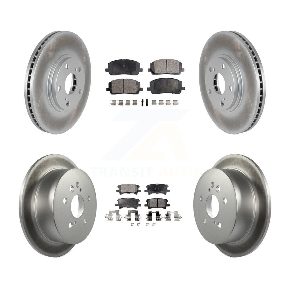Front Rear Coated Disc Brake Rotors And Ceramic Pads Kit For Toyota Highlander KGT-100929