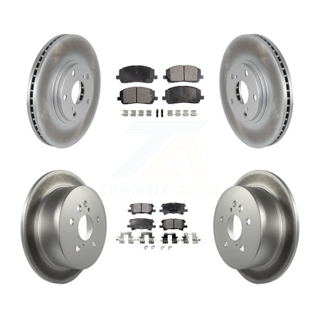 Front Rear Coated Disc Brake Rotors And Ceramic Pads Kit For Toyota Highlander KGT-100929