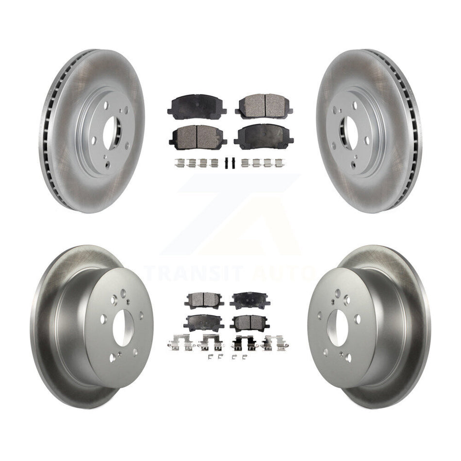 Front Rear Coated Disc Brake Rotors And Ceramic Pads Kit For Toyota Highlander KGT-100929