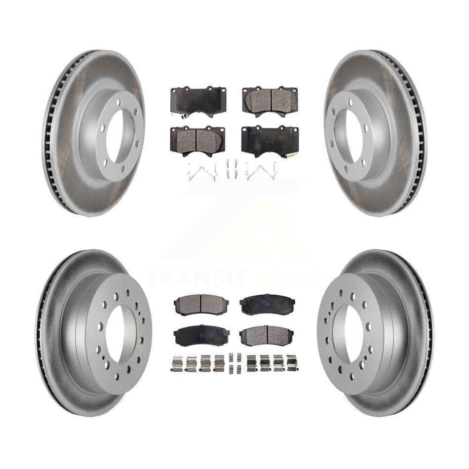 Front Rear Coated Disc Brake Rotors And Ceramic Pads Kit For Toyota 4Runner Lexus GX470 KGT-100930
