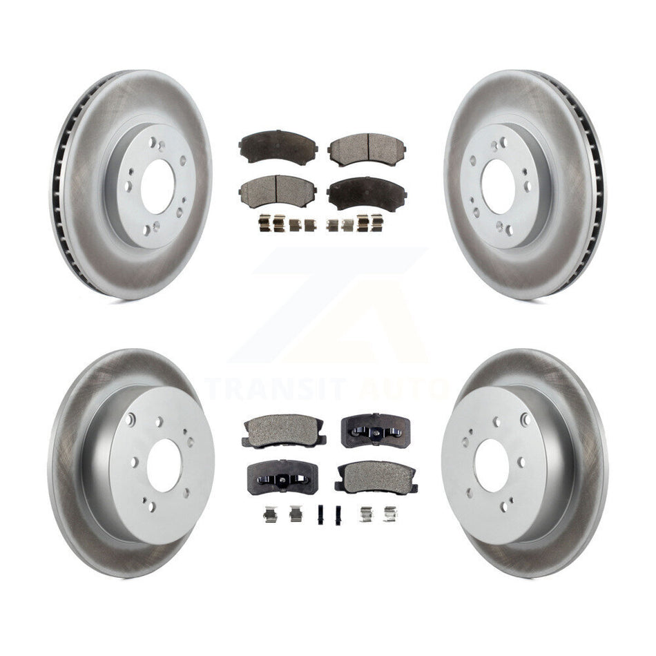 Front Rear Coated Disc Brake Rotors And Ceramic Pads Kit For Mitsubishi Endeavor KGT-100933