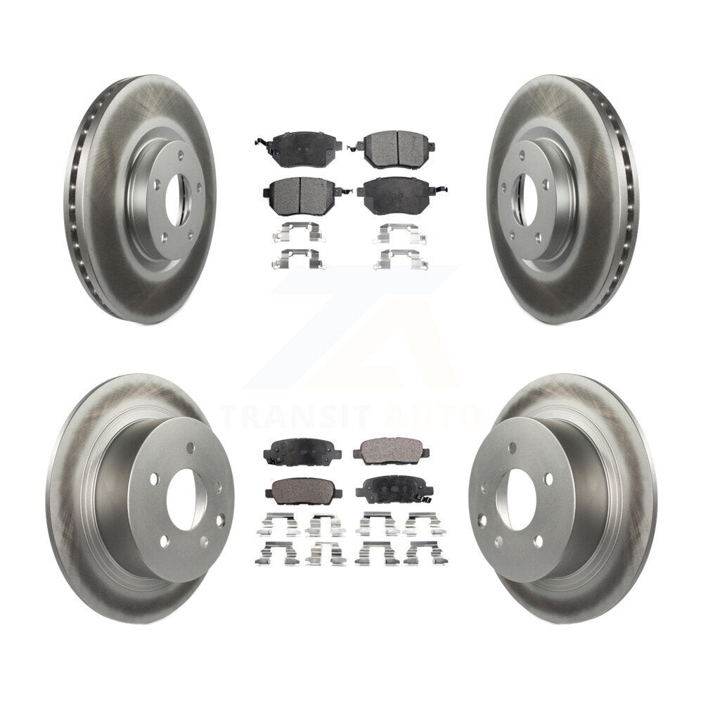 Front Rear Coated Disc Brake Rotors And Ceramic Pads Kit For Nissan Altima Maxima KGT-100935