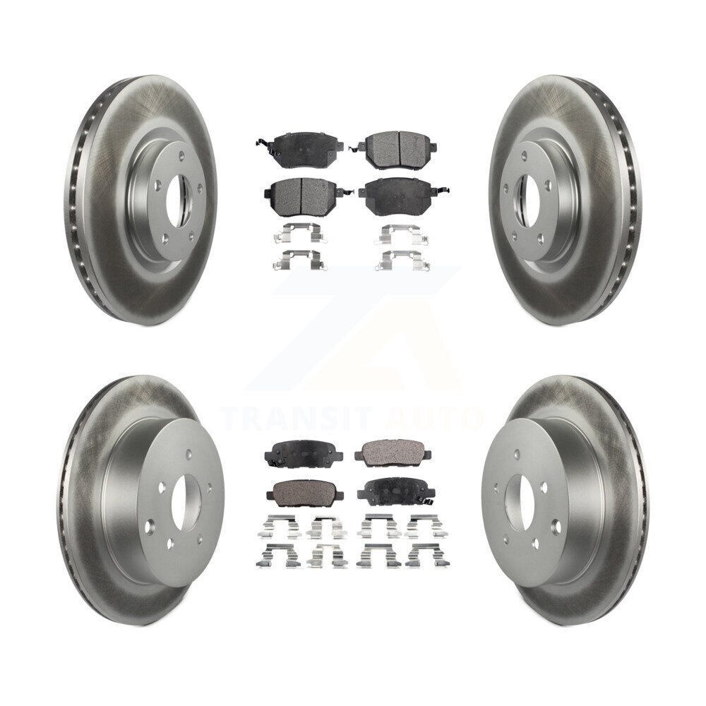 Front Rear Coated Disc Brake Rotor & Ceramic Pad Kit For Nissan Murano INFINITI FX35 FX45 KGT-100936