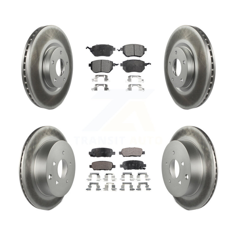 Front Rear Coated Disc Brake Rotor & Ceramic Pad Kit For Nissan Murano INFINITI FX35 FX45 KGT-100936