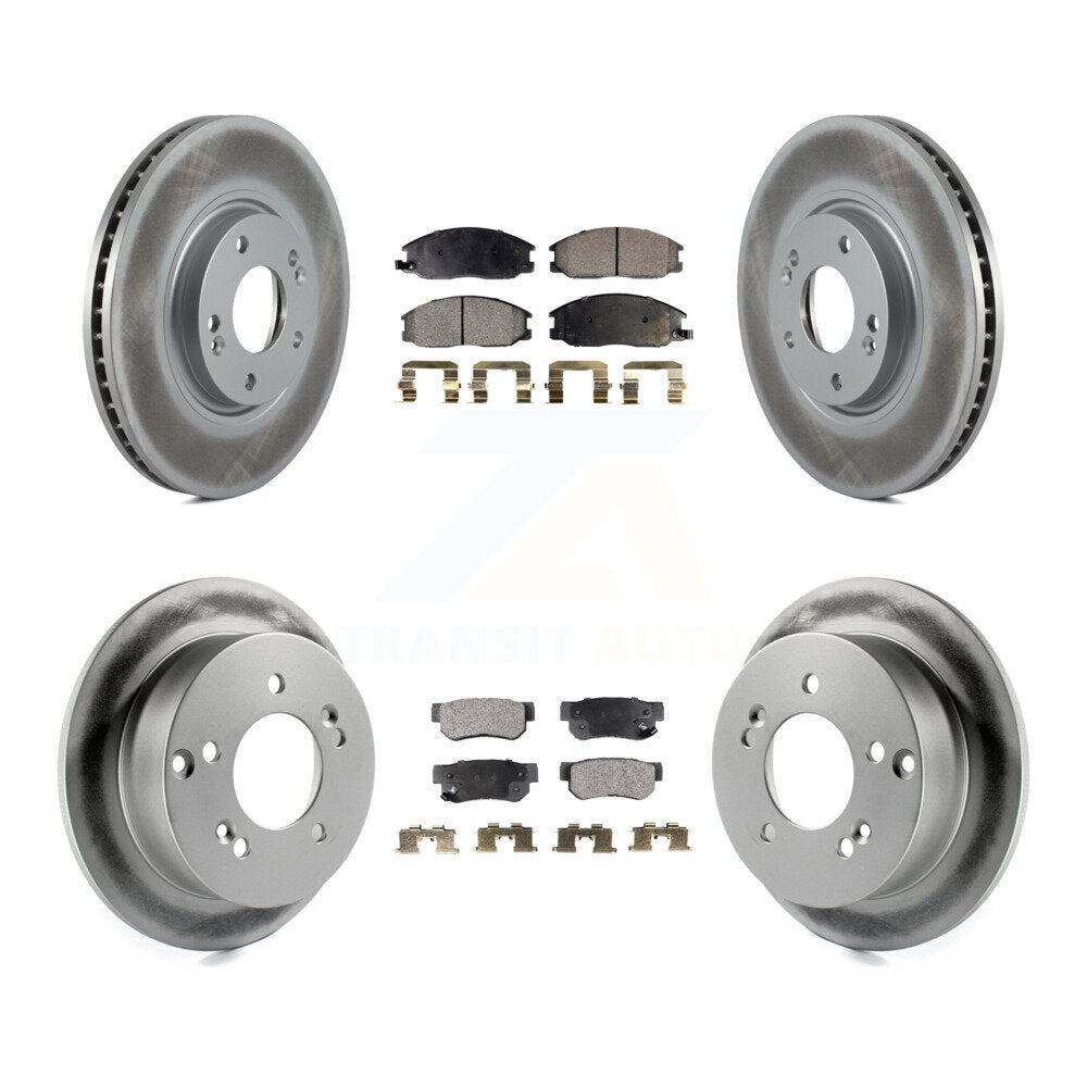 Front Rear Coated Disc Brake Rotors And Ceramic Pads Kit For Hyundai XG350 KGT-100939