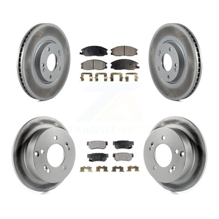 Front Rear Coated Disc Brake Rotors And Ceramic Pads Kit For Hyundai XG350 KGT-100939