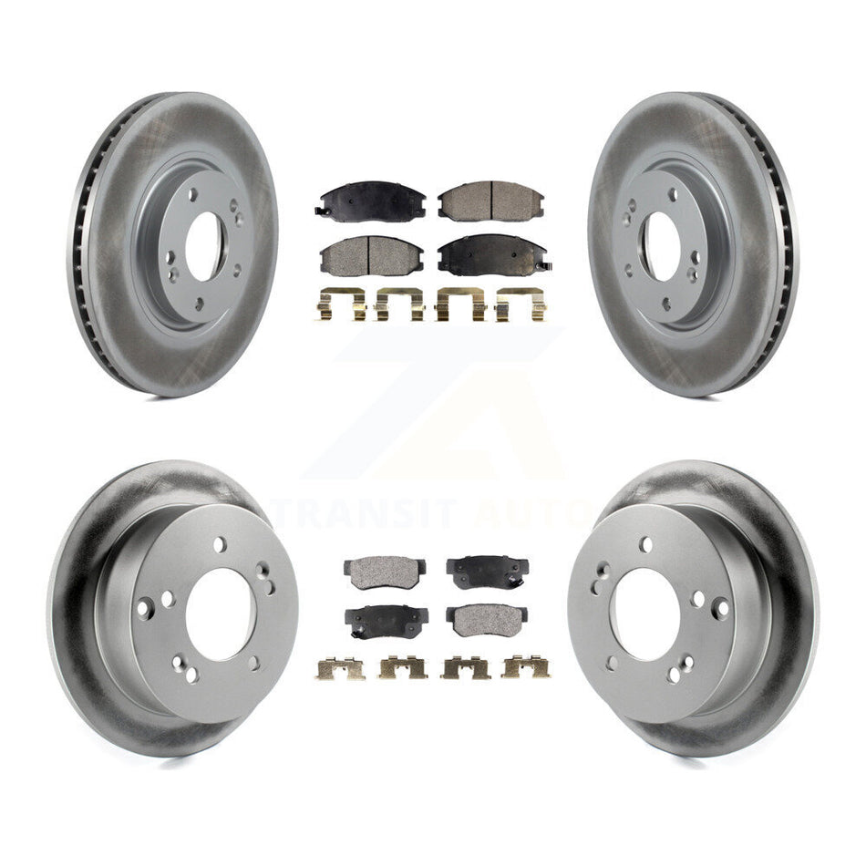 Front Rear Coated Disc Brake Rotors And Ceramic Pads Kit For Hyundai XG350 KGT-100939