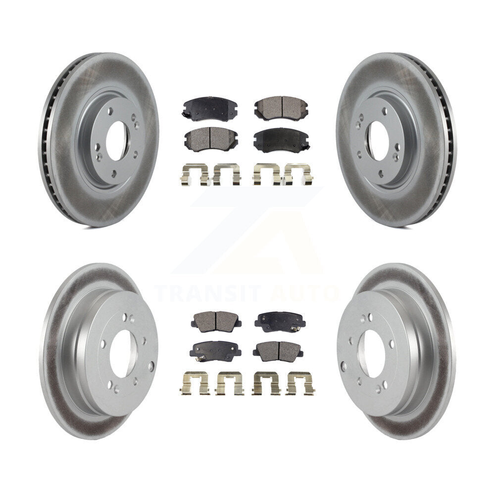 Front Rear Coated Disc Brake Rotors And Ceramic Pads Kit For Kia Amanti Hyundai Azera KGT-100940