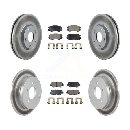 Front Rear Coated Disc Brake Rotors And Ceramic Pads Kit For Kia Amanti Hyundai Azera KGT-100940