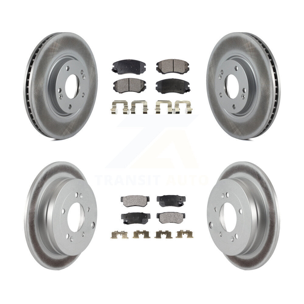 Front Rear Coated Disc Brake Rotors And Ceramic Pads Kit For Hyundai Azera KGT-100941
