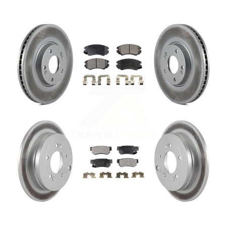 Front Rear Coated Disc Brake Rotors And Ceramic Pads Kit For Hyundai Azera KGT-100941