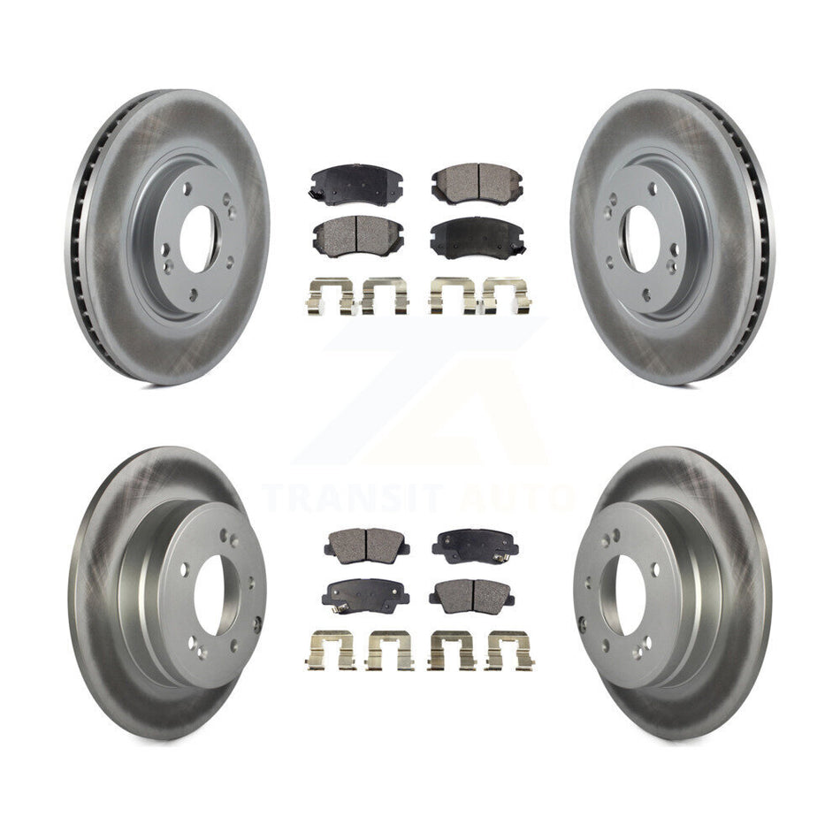 Front Rear Coated Disc Brake Rotors And Ceramic Pads Kit For Hyundai Azera KGT-100942