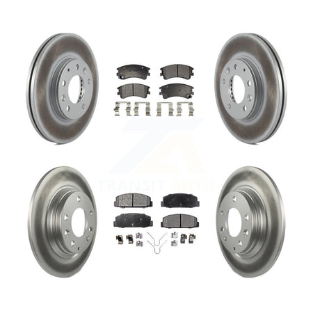 Front Rear Coated Disc Brake Rotors And Ceramic Pads Kit For 2003-2005 Mazda 6 KGT-100946