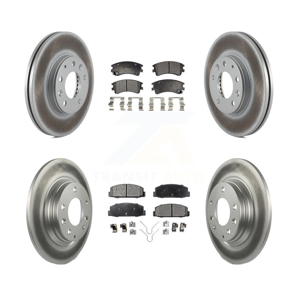 Front Rear Coated Disc Brake Rotors And Ceramic Pads Kit For 2003-2005 Mazda 6 KGT-100946