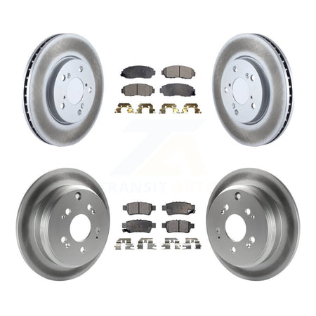 Front Rear Coated Disc Brake Rotors And Ceramic Pads Kit For 2005-2010 Honda Odyssey KGT-100947