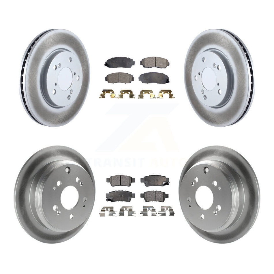 Front Rear Coated Disc Brake Rotors And Ceramic Pads Kit For 2005-2010 Honda Odyssey KGT-100947