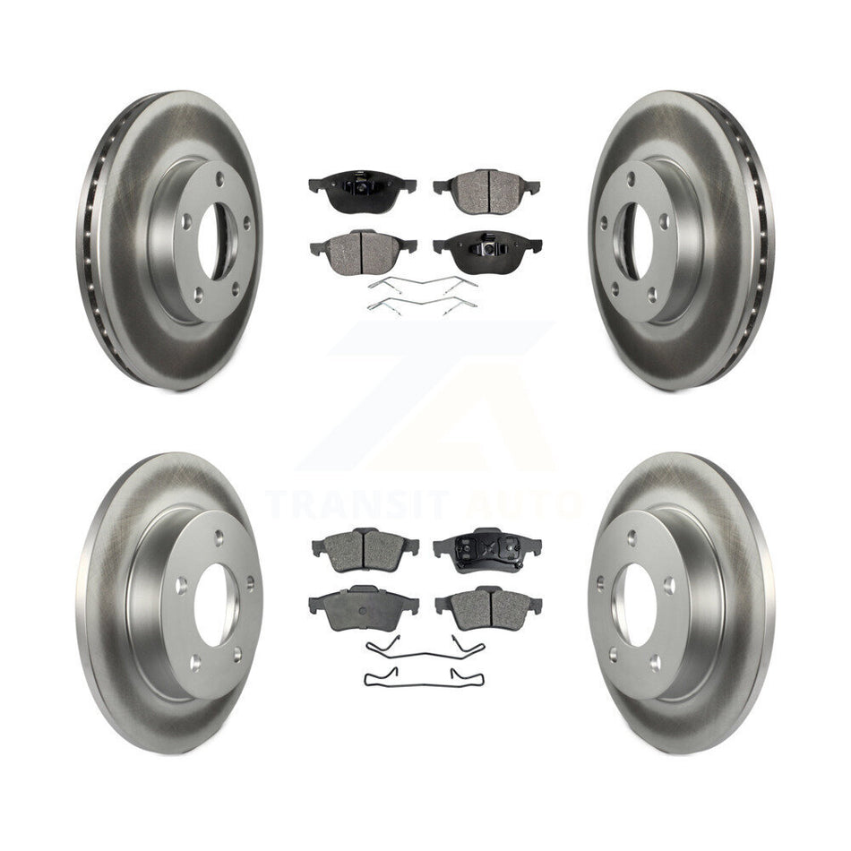 Front Rear Coated Disc Brake Rotors And Ceramic Pads Kit For 2004-2005 Mazda 3 2.0L KGT-100949