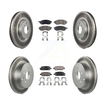 Front Rear Coated Disc Brake Rotors And Ceramic Pads Kit For Nissan Murano INFINITI QX70 KGT-100951