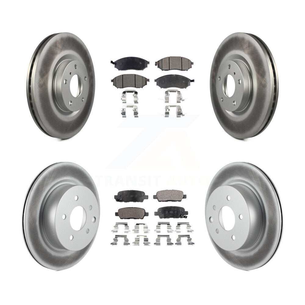 Front Rear Coated Brake Rotor Ceramic Pad Kit For INFINITI G37 EX35 G35 QX50 M35 EX37 G25 KGT-100952