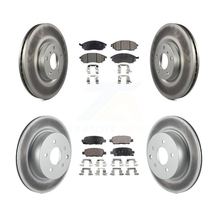Front Rear Coated Brake Rotor Ceramic Pad Kit For INFINITI G37 EX35 G35 QX50 M35 EX37 G25 KGT-100952