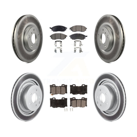 Front Rear Coat Disc Brake Rotor Ceramic Pad Kit For Nissan 370Z With Dual Piston Caliper KGT-100953