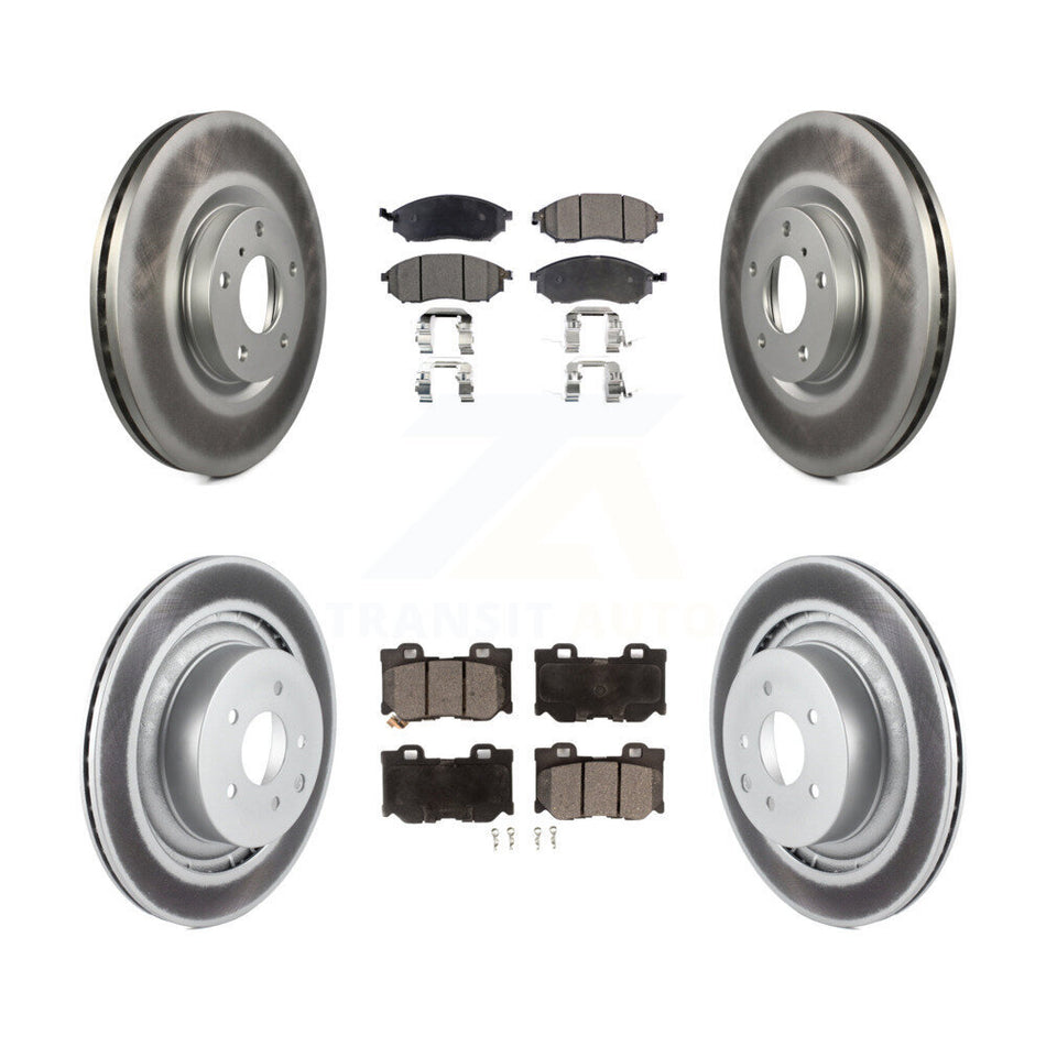 Front Rear Coat Disc Brake Rotor Ceramic Pad Kit For Nissan 370Z With Dual Piston Caliper KGT-100953