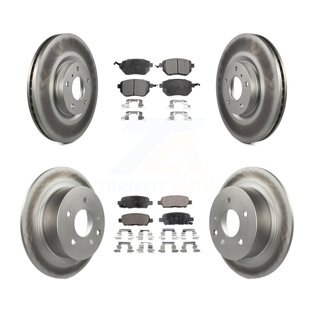 Front Rear Coated Disc Brake Rotors And Ceramic Pads Kit For Nissan Altima Maxima KGT-100954