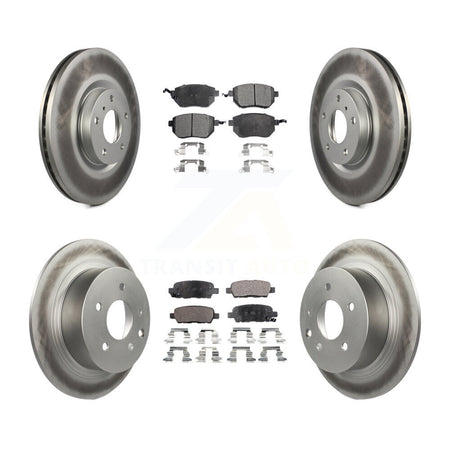 Front Rear Coated Disc Brake Rotors And Ceramic Pads Kit For Nissan Altima Maxima KGT-100954
