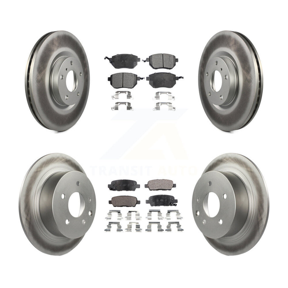 Front Rear Coated Disc Brake Rotors And Ceramic Pads Kit For Nissan Altima Maxima KGT-100954