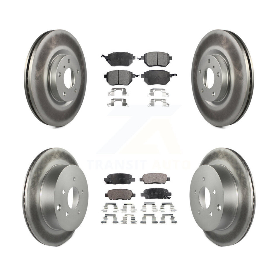 Front Rear Coated Disc Brake Rotors And Ceramic Pads Kit For Nissan Murano KGT-100955