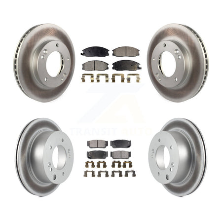 Front Rear Coated Disc Brake Rotors And Ceramic Pads Kit For 2003-2006 Kia Sorento KGT-100961