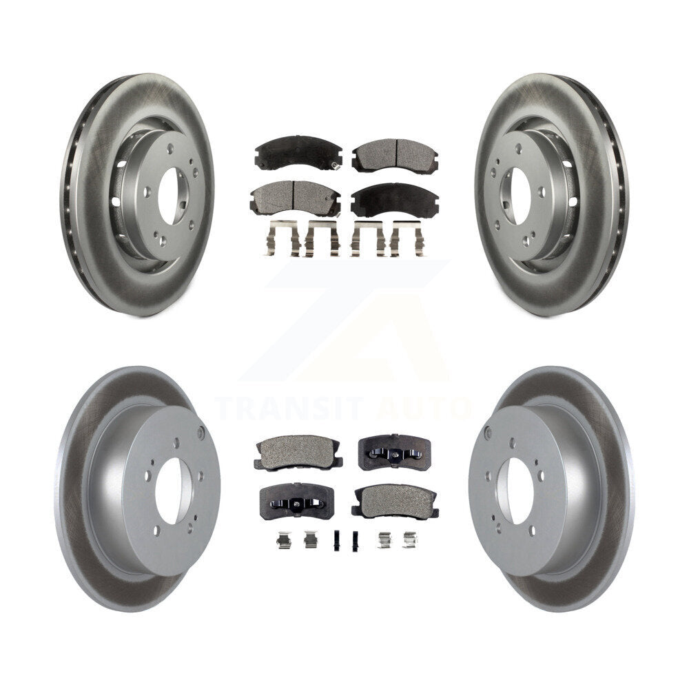 Front Rear Coat Brake Rotors Ceramic Pad Kit For 2009 Mitsubishi Lancer Ralliart To 03 09 KGT-100968