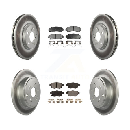 Front Rear Coated Disc Brake Rotors And Ceramic Pads Kit For 2006-2014 Honda Ridgeline KGT-100969
