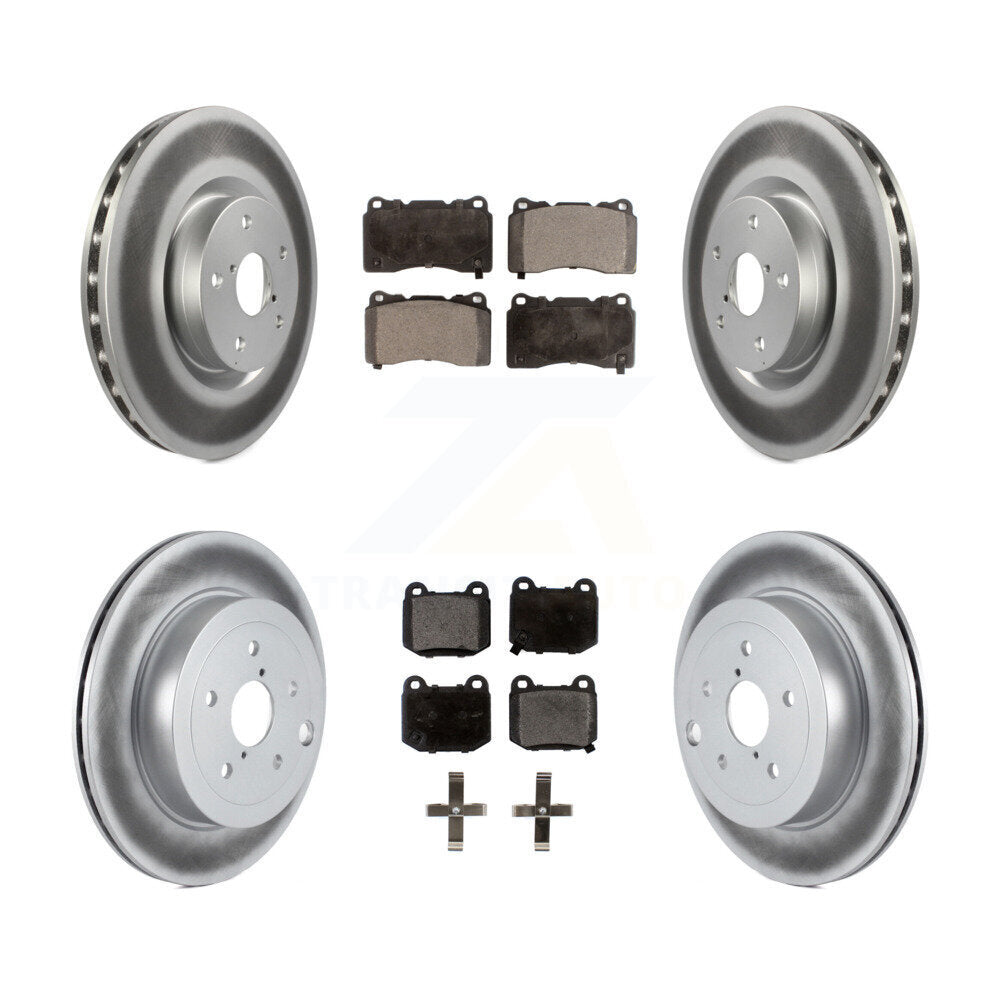 Front Rear Coated Disc Brake Rotors And Ceramic Pads Kit For Subaru Impreza WRX STI KGT-100970