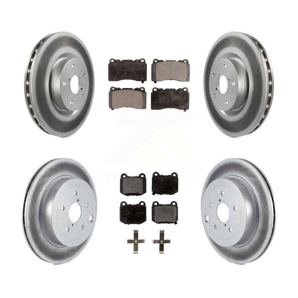 Front Rear Coated Disc Brake Rotors And Ceramic Pads Kit For Subaru Impreza WRX STI KGT-100970