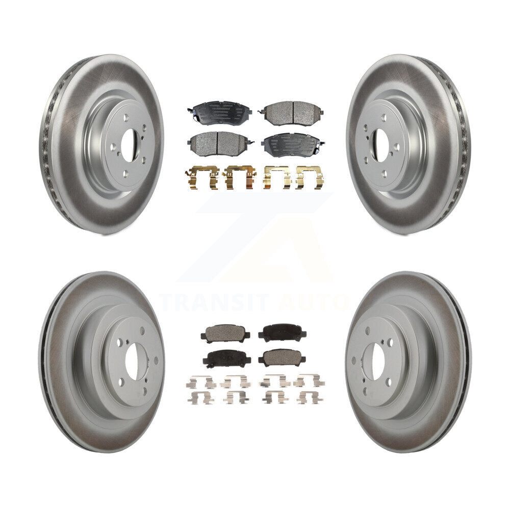 Front Rear Coated Disc Brake Rotors And Ceramic Pads Kit For Subaru Legacy KGT-100971
