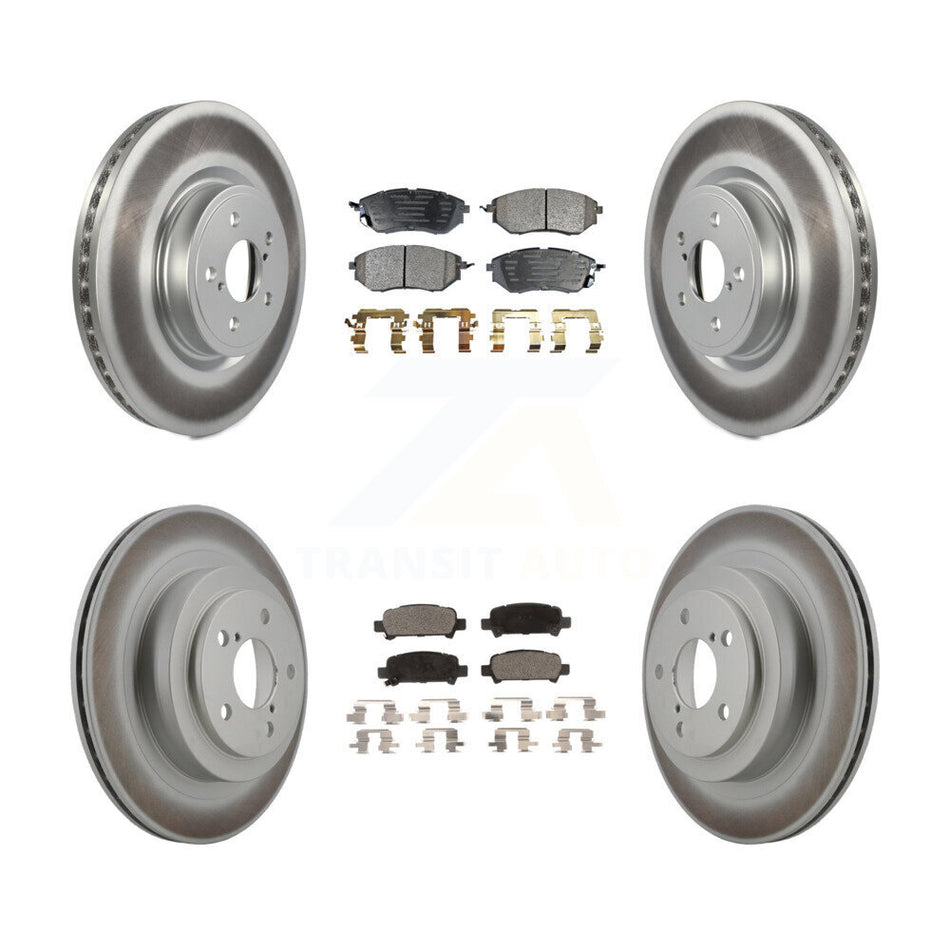 Front Rear Coated Disc Brake Rotors And Ceramic Pads Kit For Subaru Legacy KGT-100971