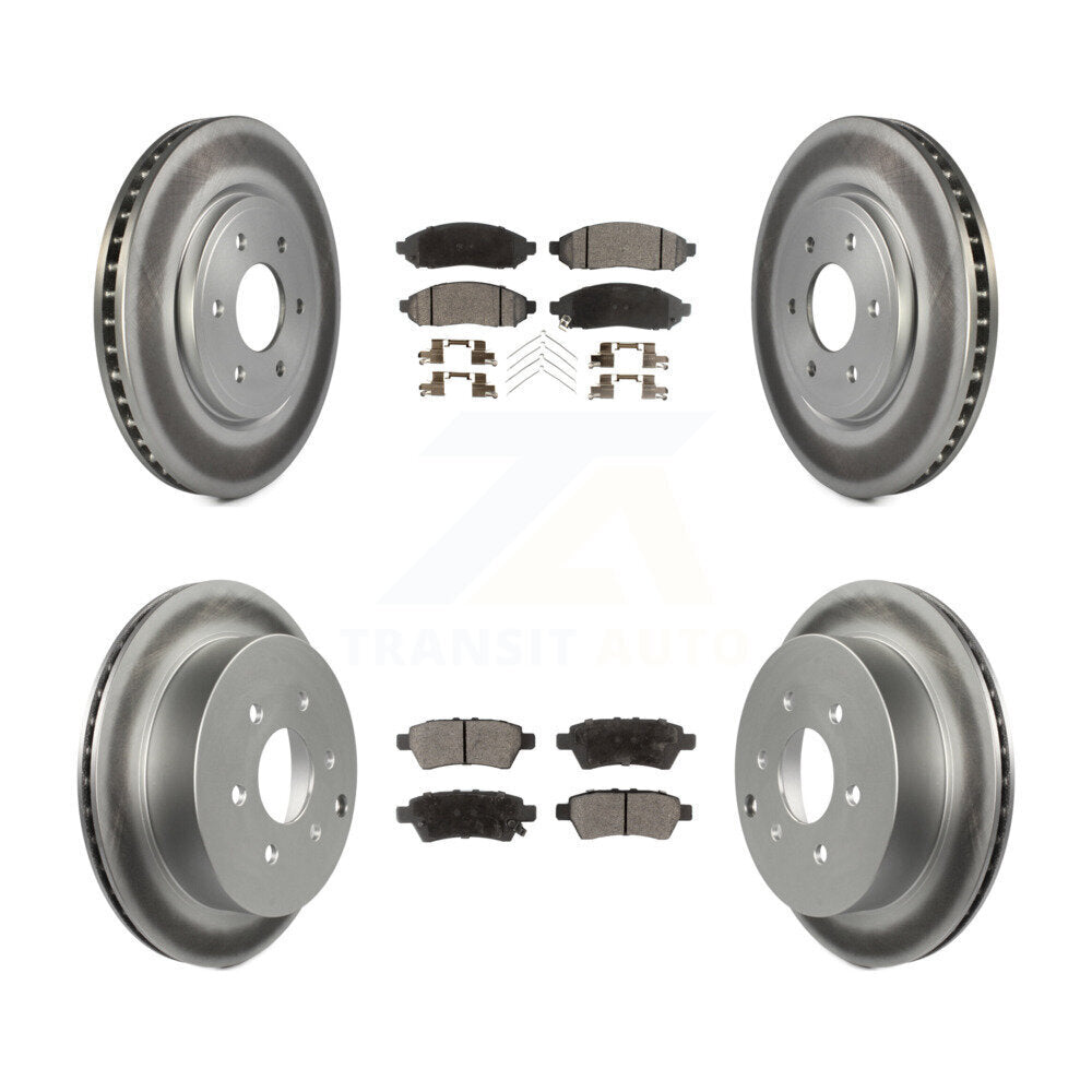 Front Rear Coated Disc Brake Rotors And Ceramic Pads Kit For 2006-2007 Nissan Xterra KGT-100978