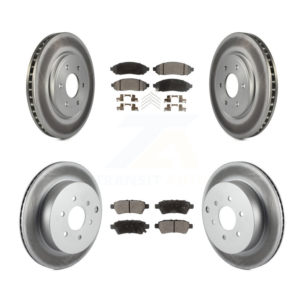 Front Rear Coated Disc Brake Rotors And Ceramic Pads Kit For Nissan Pathfinder KGT-100979