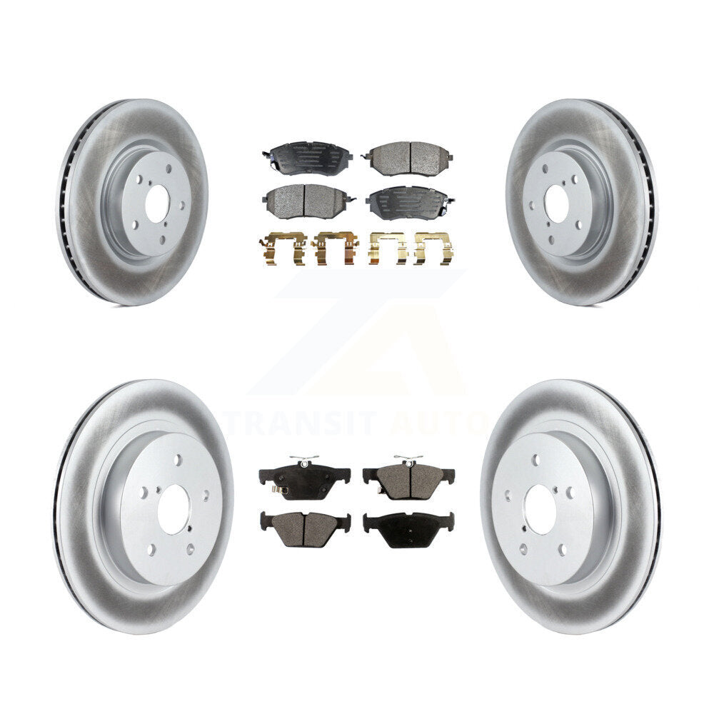Front Rear Coated Disc Brake Rotors And Ceramic Pads Kit For Subaru Outback WRX Legacy KGT-100982