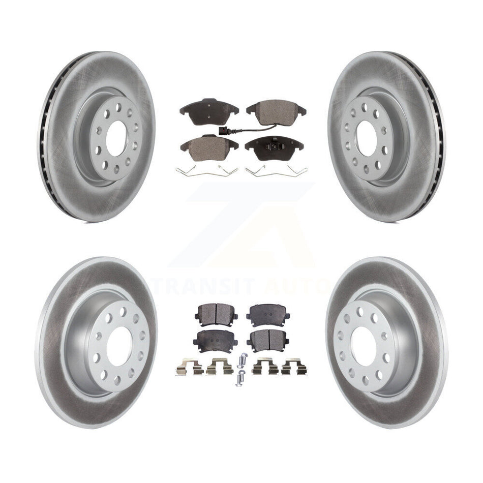 Front Rear Coat Brake Rotor Ceramic Pad Kit For Volkswagen GTI Passat Eos Audi A3 Quattro KGT-100984