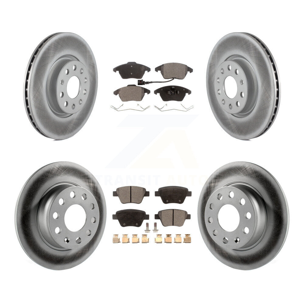 Front Rear Coated Disc Brake Rotors And Ceramic Pads Kit For Volkswagen Beetle GTI KGT-100986