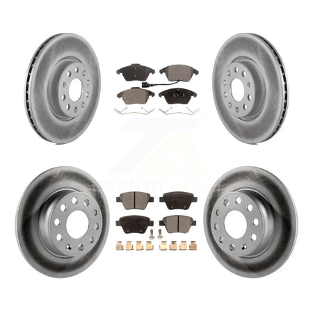 Front Rear Coated Disc Brake Rotors And Ceramic Pads Kit For Volkswagen Beetle GTI KGT-100986