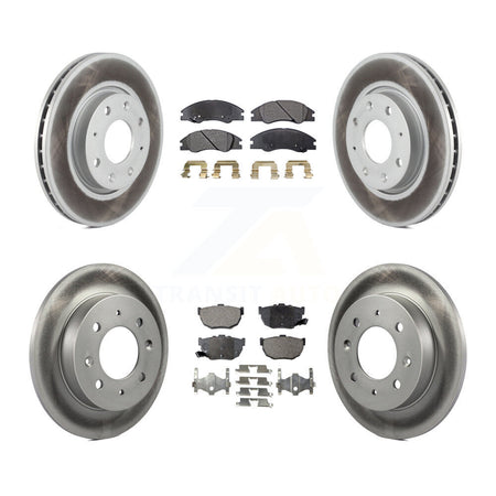 Front Rear Coated Disc Brake Rotors And Ceramic Pads Kit For Kia Spectra Spectra5 KGT-100991